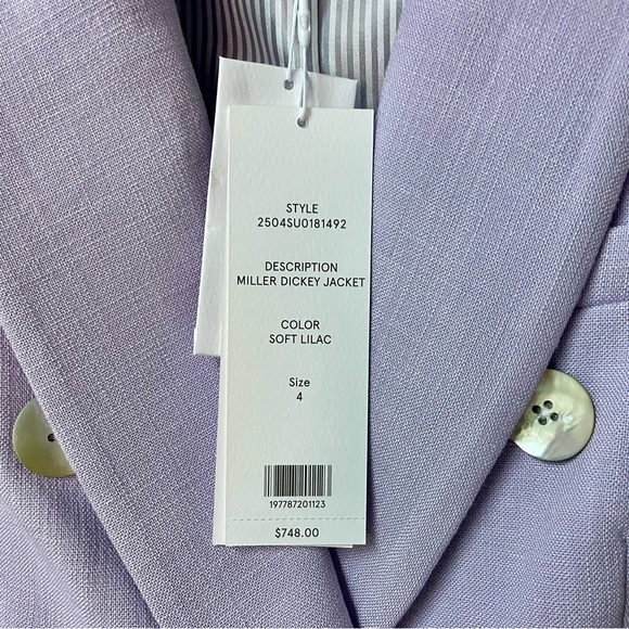 Veronica Beard Soft Lilac Miller Dickey Jacket Size 4 light Purple - Picture 3 of 12